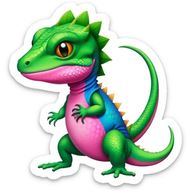 Lizard with a pink floyd shirt sticker