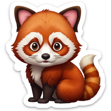 A red panda with serious eyes and a furrowed brow. sticker