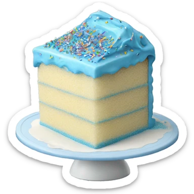 Realistic Blue icing vanilla cake with sprinkles  sticker