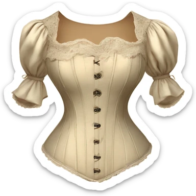 vintage rococo light beige corset with sleeves  sticker