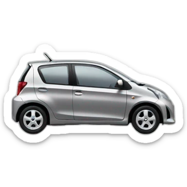 Toyota Passo as a car emoji in silver color sticker