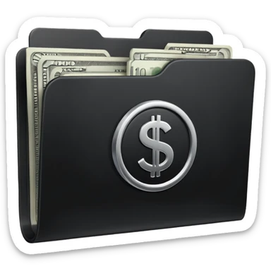 black folder flash file with a money logo
 sticker
