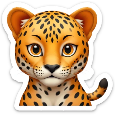 A high-resolution photo-realistic digital illustration of a young jaguar, chest upward A high-resolution, photo-realistic digital illustration of a majestic young jaguar sticker