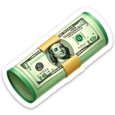 Money that is like a tube One dollar sticker