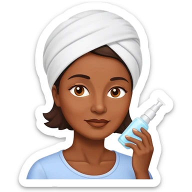 50 year old woman doing skincare sticker