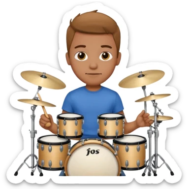 drummer at drum kit sticker
