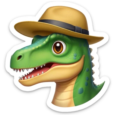 dinosaure avec une bonnet  sticker