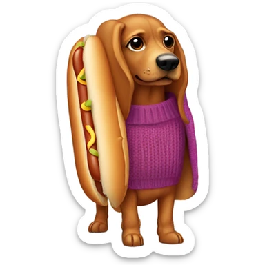 Hot dog wearing a sweater  sticker