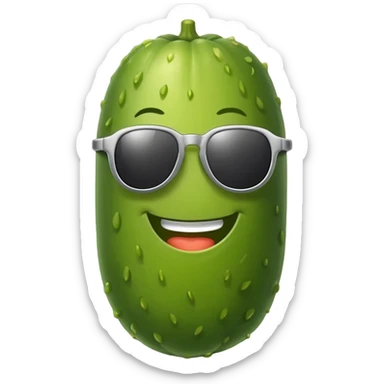 a pickle wearing sunglasses sticker