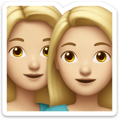 Blonde mother with white skin with her brown-haired adult daughter sticker