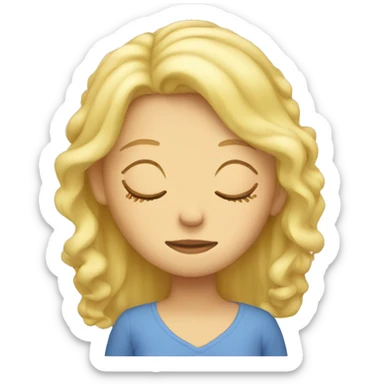 Blond girl sleeping  sticker
