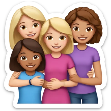 Girls with their arms around each other sticker