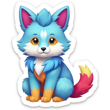 Anthro fursona Fakemon sticker