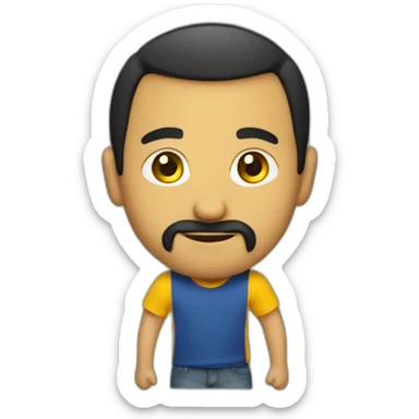 Armenian guy with a yellow T-shirt sticker