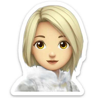 Anime girl on the background of the flag of Ukraine sticker