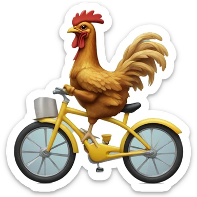 chicken riding on a bike sticker