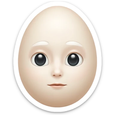 À White egg with human features sticker