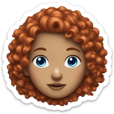 girl with red curly hair and blue eyes sticker