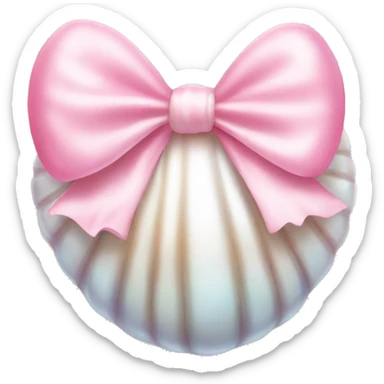 Pearl shell and light pink bow sticker
