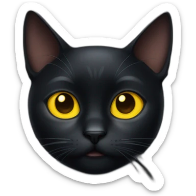 Black cat with yellow eyes looking judging and upset sticker