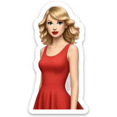 Taylor swift in red dress sticker