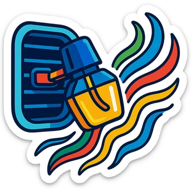 colorful and dynamic illustration of a modern car diffuser in action sticker