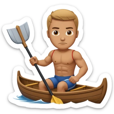 water sports man rowing boat sticker