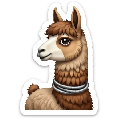 llama with a steel resilient coil around the neck sticker
