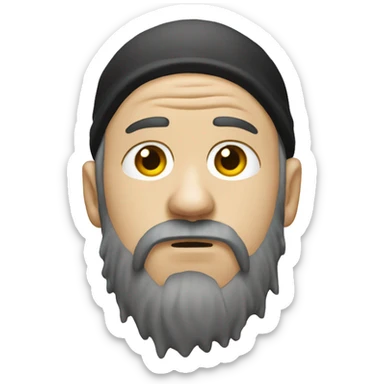 eminem with beard head with a sad face sticker