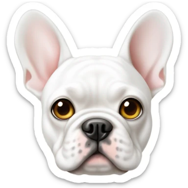 White frenchie different color eyes sticker