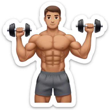 bicep side view holding a dumbbell sticker