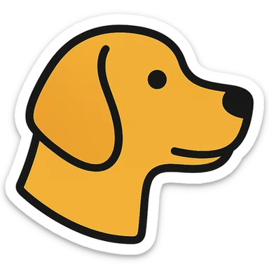 side profile of a dog icon sticker