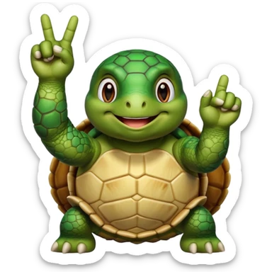 Turtle giving the middle finger sticker