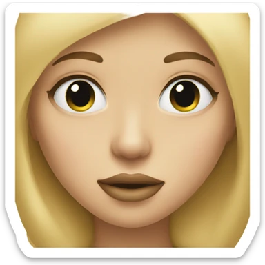 girl with blonde hair kiss lips sticker
