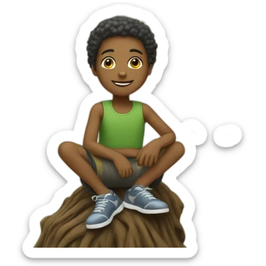 African American sitting on a tree sticker