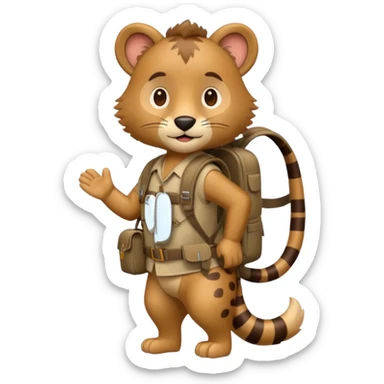  Safari Animal with Backpack  sticker