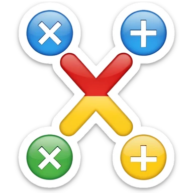 plus symbol, minus symbol, multiplication symbol, division symbol sticker