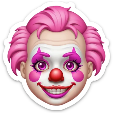 Clown emoji with pink makeup  sticker
