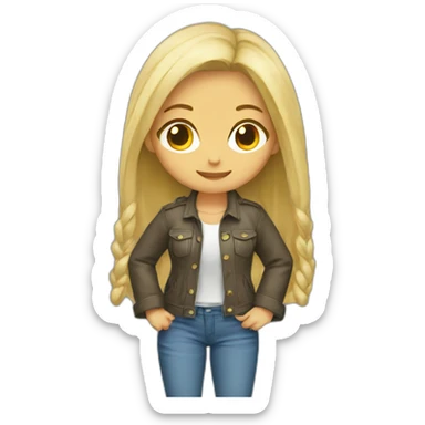 Blonde girl jacket tied around hips sticker