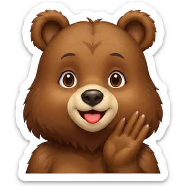 female bear send kiss sticker