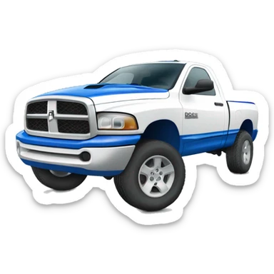 Dodge ram 2nd gen white faded to blue sticker