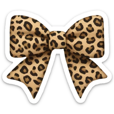 leopard print bow  sticker