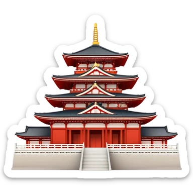 Cinematic Realistic Senso-ji Temple Landmark Emoji, depicted with the historic Tokyo temple rendered with intricate architectural detail and dynamic, cultural lighting. sticker