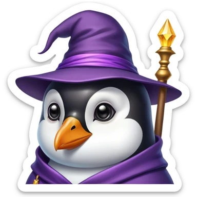 Penguin Wizard sticker