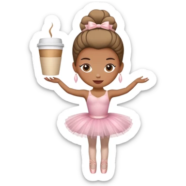Una bailarina que en vez de cabeza tenga una taza de café  sticker