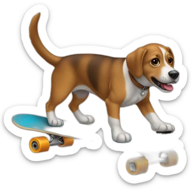 Un chien qui fait du skate sticker