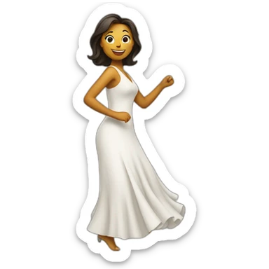 a woman wearing a dress dancing sticker