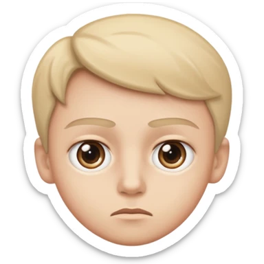 Stern face looking left but the eyes are wide sticker