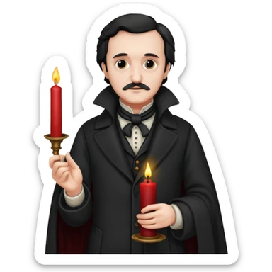 edgar allan poe at christmas full body sticker