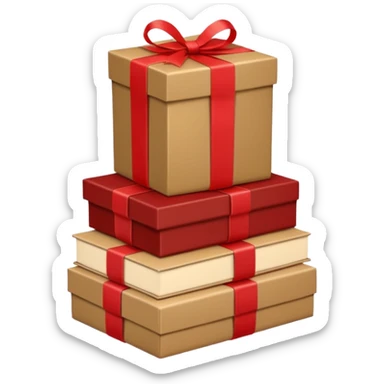 stacks of beautiful beige gifts and brown books sticker